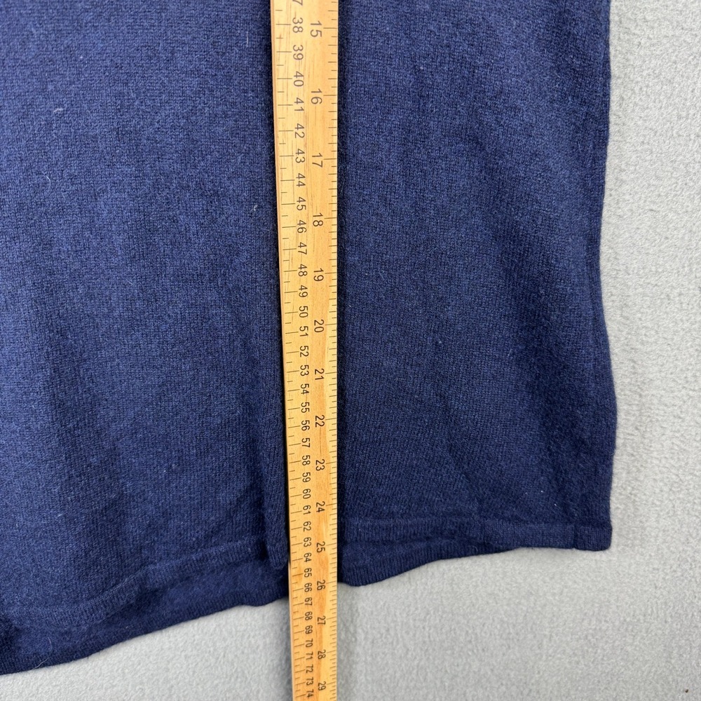 Philosophy Cashmere by Republic Navy Blue 100% Cashmere Asymmetrical Sweater M - Picture 6 of 7